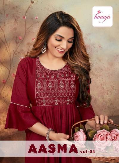 Aasma Vol 1 By Hinaya Fancy Anarkali Style Kurti Collection